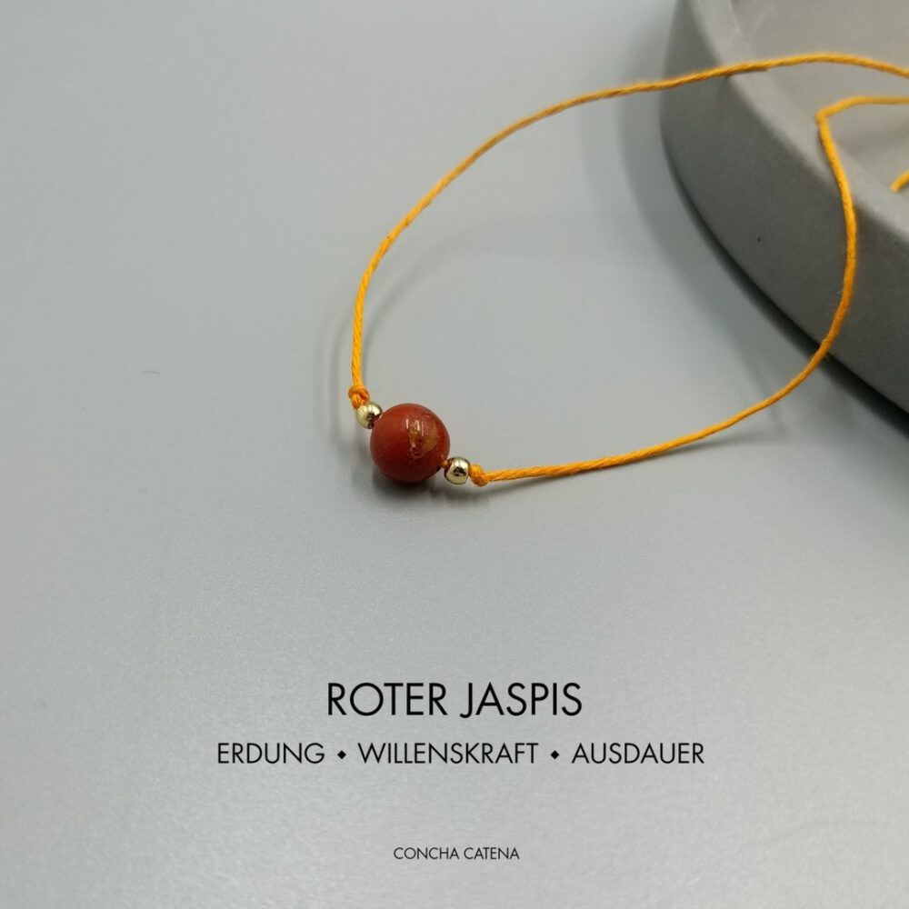 Zarte Jaspis-Kette in warmem Orange