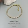Armband aus goldenen Rocailles mit Rosenquarzperlen Rosenquarz Armband mit Rocailles