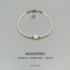 Zartes Armband mit Mondsteinperle in milchweißem Design Mondstein Armband milchweiß & Edelstahl
