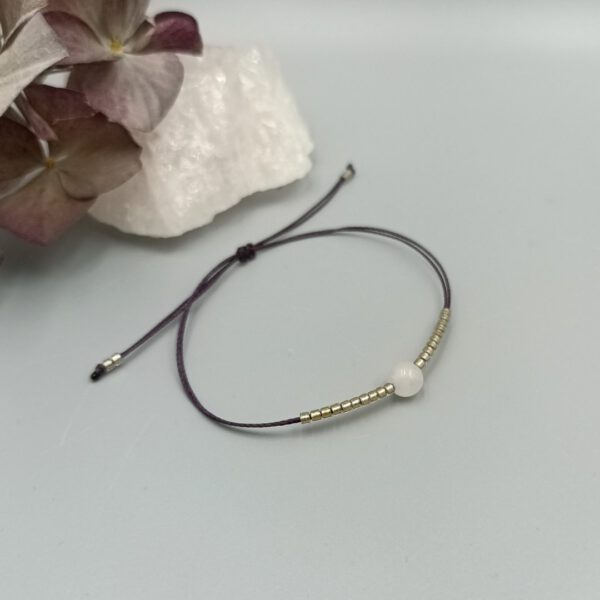 Rosenquarz Armband aubergine gold