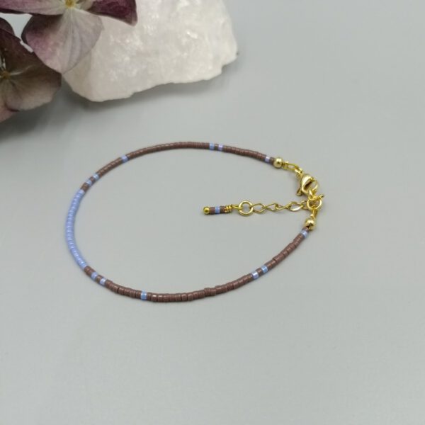Zartes Miyuki-Armband in Blau & Braun