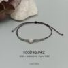 Armband mit Rosenquarz aubergine silber