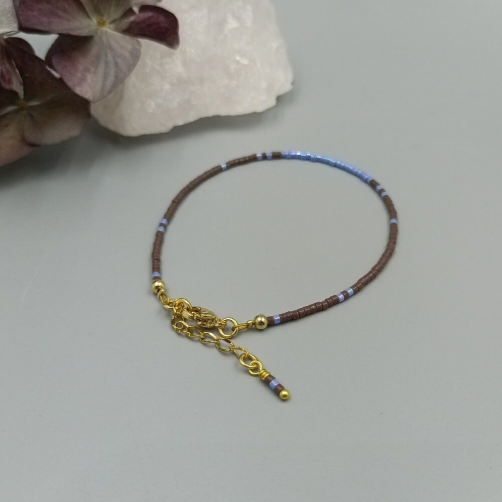 Zartes Miyuki-Armband in Blau & Braun