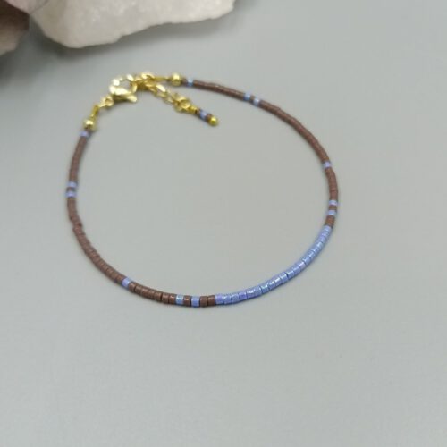 Zartes Miyuki-Armband in Blau & Braun
