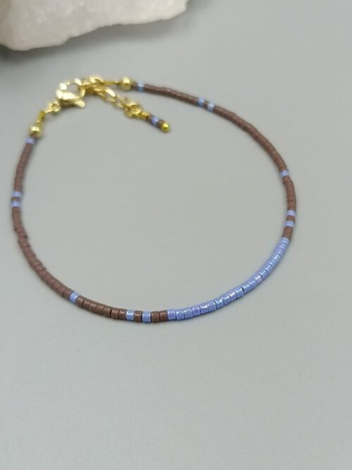 Zartes Miyuki-Armband in Blau & Braun