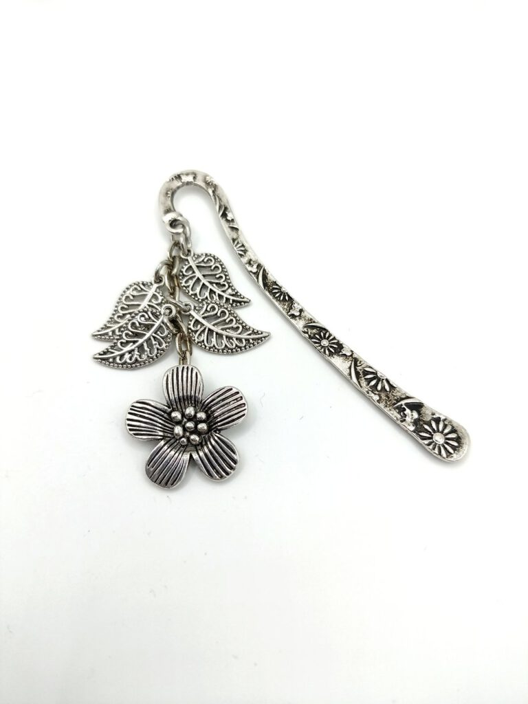 Lesezeichen Silber Blume