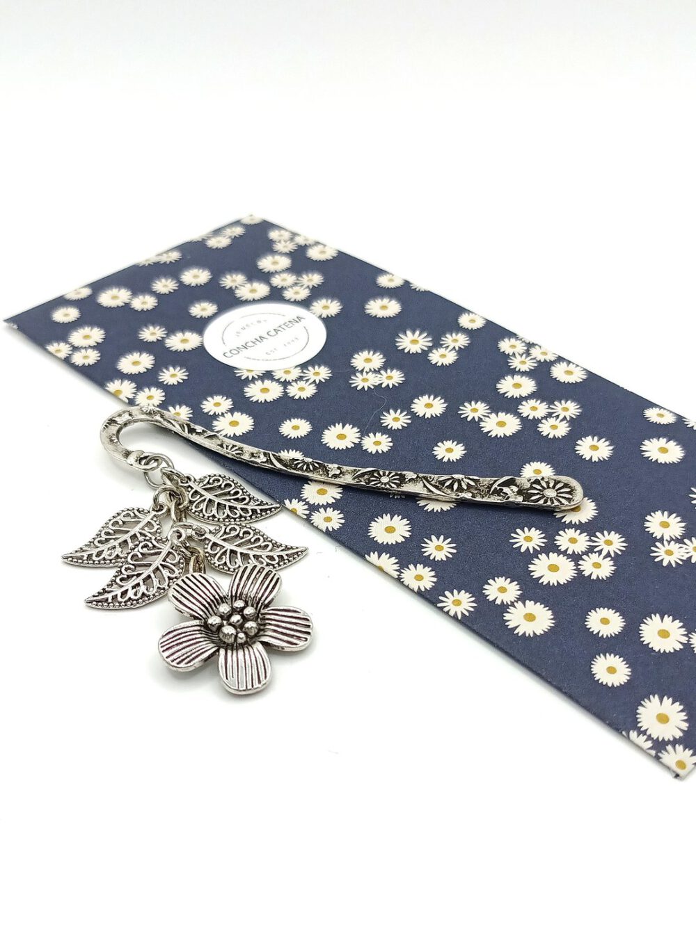 Lesezeichen Silber Blume