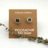 Moosachat Ohrstecker Silber 935 filigran
