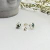 Moosachat Ohrstecker Silber 935 filigran