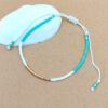 Miyuki Perlenarmband Türkis Weiß Gold
