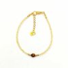 Goldenes Rocailles-Armband mit Tigerauge