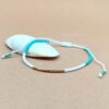 Miyuki Perlenarmband Türkis Weiß Gold